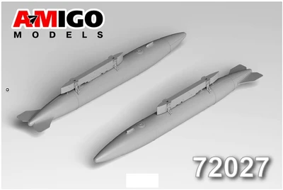 AMG 72027  дополнения из смолы  ПТБ-640 /подвесной топливный бак для С-7, С-9/11  (1:72) 2000002194293