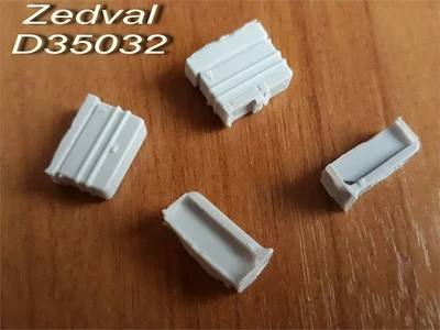 D35032  дополнения из смолы  Пулеметные коробки ЗПУ для ТАНК-90 (4шт.)  (1:35) 2000002163848