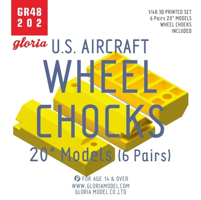 GR48202  дополнения из смолы  U.S. Aircrafts Wheel Chocks 20" Models(6 Pairs)  (1:48) 2000002156192