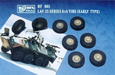 HF805  дополнения из смолы  LAV-25 SERIES 8x8 TIRE (EARLY)  (1:35) 2000000156002