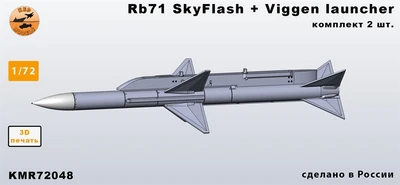 KMR72048  дополнения из смолы  Ракета Rb71 SkyFlash + Viggen launcher 2 шт. комплект  (1:72) 2000002197881