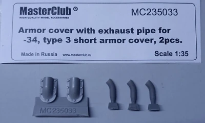 MC235033  дополнения из смолы Выхлопные патрубки с укороч-ми бронировками для Танк-34/Су тип3 (1:35) 2000002204121