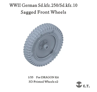 P35-124  дополнения из смолы  German Sd.kfz.250/Sd.kfz.10 Sagged Front Wheels for Dragon  (1:35) 2000002155799