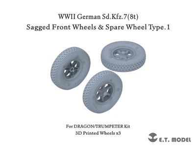 P35-132  дополнения из смолы  German Sd.Kfz.7(8t) - Sagged Front Wheels + Spare Wheel Type 1  (1:35) 2000002168157