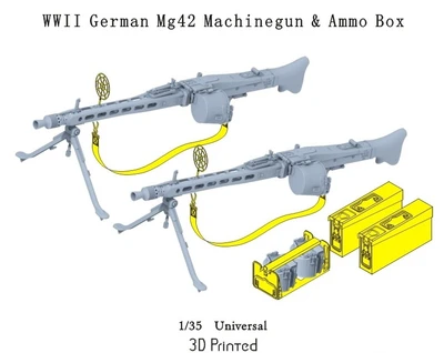 P35-217  дополнения из смолы  WWII German Mg42 Machinegun & Ammo Box  (1:35) 4571512729162