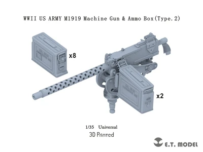 P35-292  дополнения из смолы  WWII U.S.Army M1919 Machine Gun And Ammo Box (Type 2)  (1:35) 2000002181101