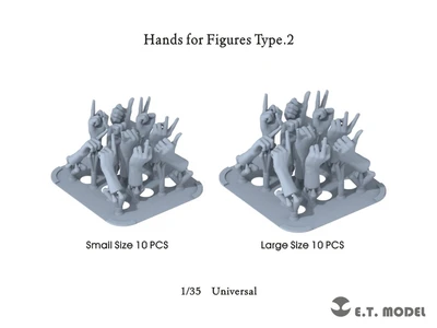 P35-326  дополнения из смолы  Hands For Figures Type 2 (Universal)  (1:35) 2000002181118