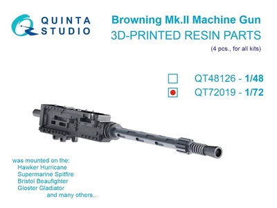 QT72019  дополнения из смолы  Авиационный пулемет Browning Mk.II, 4 шт (для всех моделей)  (1:72) 2000002191773