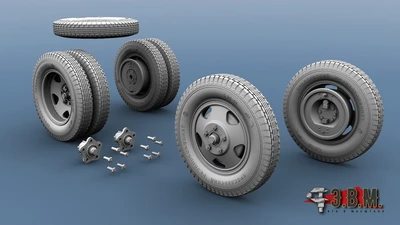 RS35090  дополнения из смолы  Г@З-АА колеса 6.50-20 "ЯШЗ"  (1:35) 2000002122982