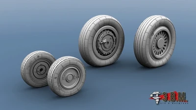 RS48012  дополнения из смолы  М&Г-25 Колеса шасси (Тип-2)  (1:48) 2000002046189