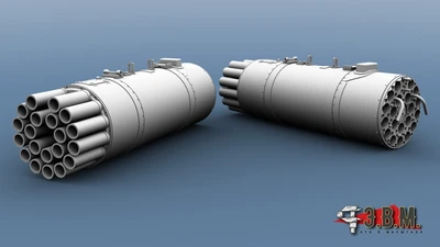 RS48074  дополнения из смолы  НАР Б8В20-А Блок орудий (2 шт) для отечественных вертолетов  (1:48) 2000002180739
