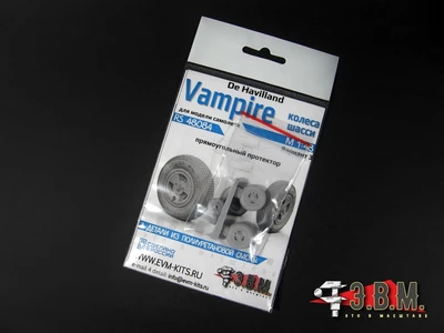 RS48084  дополнения из смолы  Колеса шасси DH Vampire Тип-3 (прямоугольный протектор)  (1:48) 2000002173236