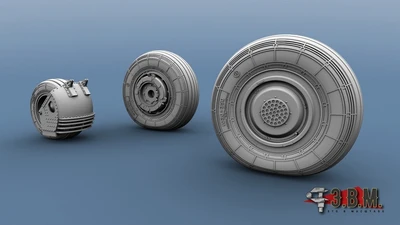 RS72002  дополнения из смолы  ОКБ С-27 Колеса шасси  (1:72) 2000002046158