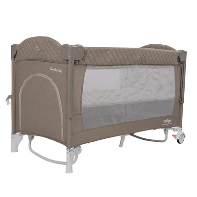 Кровать-манеж Indigo BON-BON TOY c маятником, (2 уровня) 1648827970