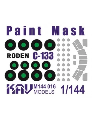 KAV M144 016  инструменты для работы с краской  Окрасочная маска для C-133 (Roden)  (1:144) 2000002120681