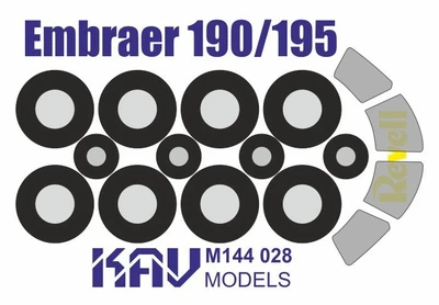 KAV M144 028  инструменты для работы с краской  Окрасочная маска Embraer 190/195 (Revell)  (1:144) 2000000229201