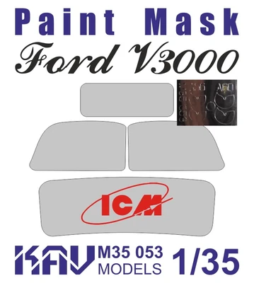KAV M35 053  Маски окрасочные  Маска на остекление Ford 3000S Series (ICM)  (1:35) 2000000174051