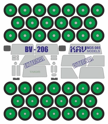 KAV M35 085  Маски окрасочные  Маска на Bandvagn BV 206S (Takom)  (1:35) 2000000190167