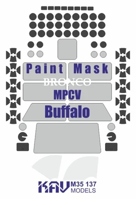 KAV M35 137  Маски окрасочные  Окрасочная маска на Buffalo MPCV (Bronco)  (1:35) 2000002056263