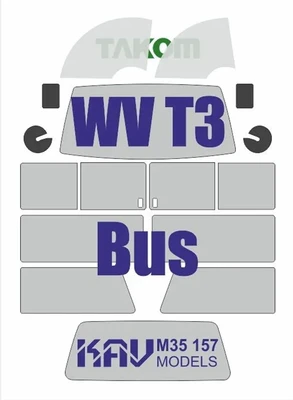 KAV M35 157  Маски окрасочные  Окрасочная маска на Т3 Transporter Bus (Takom) (1:35) 2000002171560