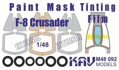 KAV M48 092  инструменты для работы с краской  Окрасочная маска F-8 Crusader Profi (Hasegawa) (1:48) 2000002201489