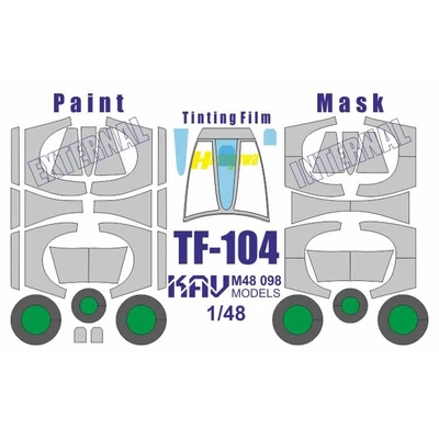 KAV M48 098  инструменты для работы с краской  Окрасочная маска на TF-104 Profi (Hasegawa)  (1:48) 2000002200840