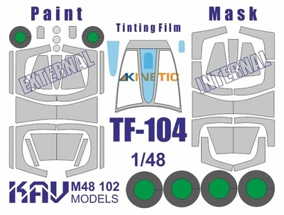 KAV M48 102  инструменты для работы с краской  Окрасочная маска на TF-104 Profi (Kinetic)  (1:48) 2000002200345