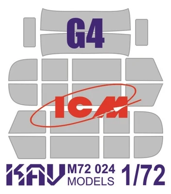 KAV M72 024  инструменты для работы с краской  Окрасочная маска на остекление G4 (ICM)  (1:72) 2000000175164