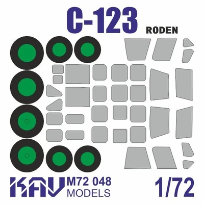 KAV M72 048  инструменты для работы с краской  Окрасочная маска для C-123 (Roden)  (1:72) 2000002120698