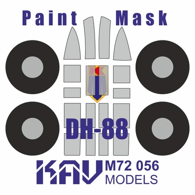 KAV M72 056  инструменты для работы с краской  Окрасочная маска на de Havilland DH-88 (KP)  (1:72) 2000002156963