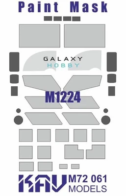 KAV M72 061  инструменты для работы с краской  Маска на остекление M1224MaxxPro (GalaxyHobby) (1:72) 2000000194677