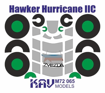 KAV M72 065  инструменты для работы с краской  Окрасочная маска на Hurricane (Звезда)  (1:72) 2000000222370
