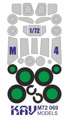 KAV M72 069  инструменты для работы с краской  Окрасочная маска на M&-4 Hound (Моделист)  (1:72) 2000002056294