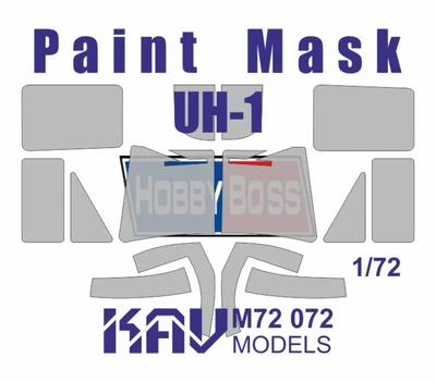 KAV M72 072  инструменты для работы с краской  Окрасочная маска на UH-1 (HobbyBoss)  (1:72) 2000002056324