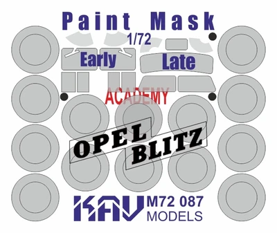 KAV M72 087  инструменты для работы с краской  Окрасочная маска на Opel Blitz (Academy)  (1:72) 2000002156987