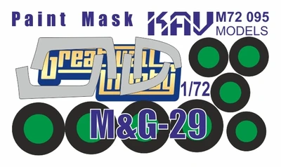 KAV M72 095  инструменты для работы с краской  Окрасочная маска на остекление M&G-29 (GWH)  (1:72) 2000002176718