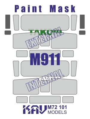 KAV M72 101  инструменты для работы с краской  Окрасочная маска на M911 C-HET (Takom)  (1:72) 2000002200543