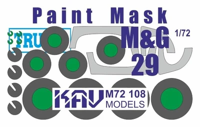 KAV M72 108  инструменты для работы с краской  Окрасочная маска на остекление М&G-29 (Trump)  (1:72) 2000002200581