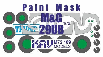 KAV M72 109 инструменты для работы с краской Окрасочная маска на остекление М&G-29UB (Trump)  (1:72) 2000002200598