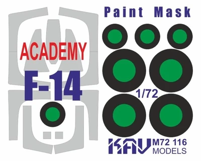 KAV M72 116  инструменты для работы с краской  Окрасочная маска F-14 (Academy)  (1:72) 2000002220640