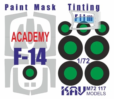 KAV M72 117  инструменты для работы с краской  Окрасочная маска F-14 Profi (Academy)  (1:72) 2000002220633