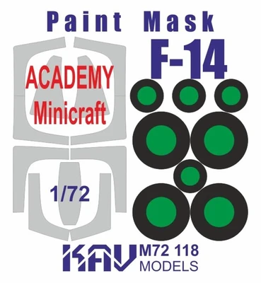 KAV M72 118  инструменты для работы с краской  Окрасочная маска F-14 (Academy/Моделист)  (1:72) 2000002220626