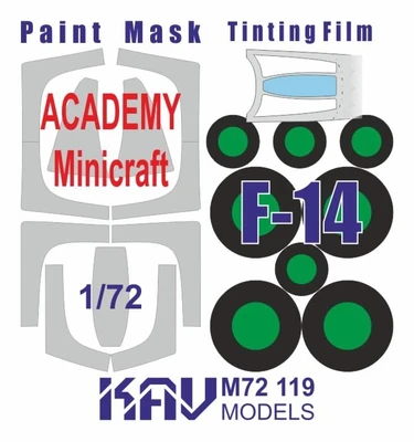 KAV M72 119  инструменты для работы с краской  Окрасочная маска F-14 Profi (Academy/Моделист)  (1:72 2000002220619