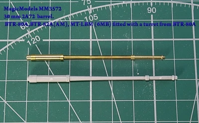 MM3572  стволы металлические  30mm 2A72 Barrel, BTR-80A, BTR-82A, MT-LBM(6MB)  (1:35) 2000000088662
