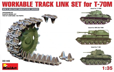 35146  траки наборные  WORKABLE TRACK LINK SET for T-70  (1:35) 4820041102626