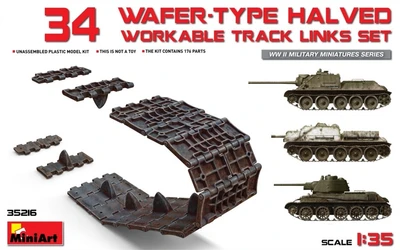 35216  траки наборные  Tанк-34 WAFER-TYPE HALVED WORKABLE TRACK LINKS SET  (1:35) 4820183310484