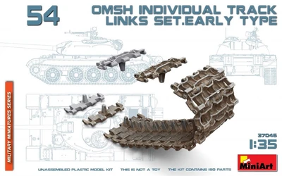 37046  траки наборные  Танк-54 OMSH INDIVIDUAL TRACK LINKS SET. EARLY TYPE  (1:35) 4820183311184