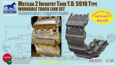 AB3531  траки наборные  Matilda 2 Infantry Tank T.D.5910 Type Workable Track Link Set  (1:35) 4544032672904