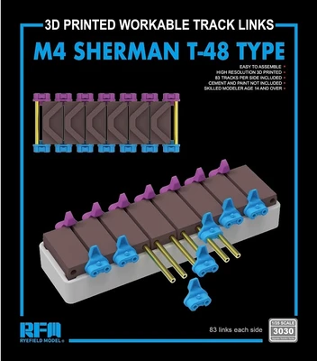 RM-3030  траки наборные  M4 SHERMAN T-48 type workable tracks (3D PRINTED)  (1:35) 2000002185796