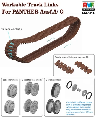 RM-5014  траки наборные  Workable Track Links for Panther Ausf. A/G  (1:35) 4897062620194